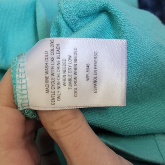 [EUC] Karen Scott Sport Aqua-Teal Snap-down Polo Jacket w/ Tab Sleeves & Pockets - Picture 11 of 12
